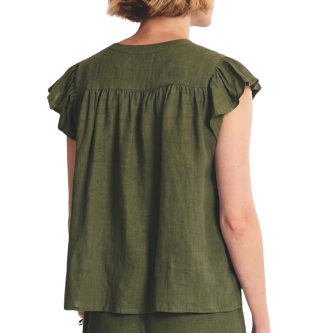 Janey Linen Top in Tootsie