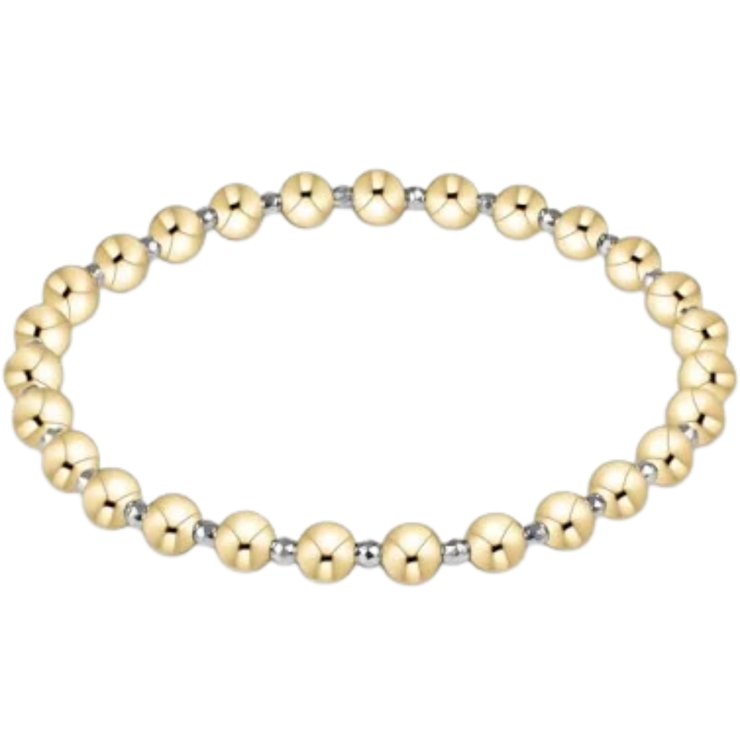Bright Silver Faceted Hematite Grateful Pattern 5mm Bead Bracelet