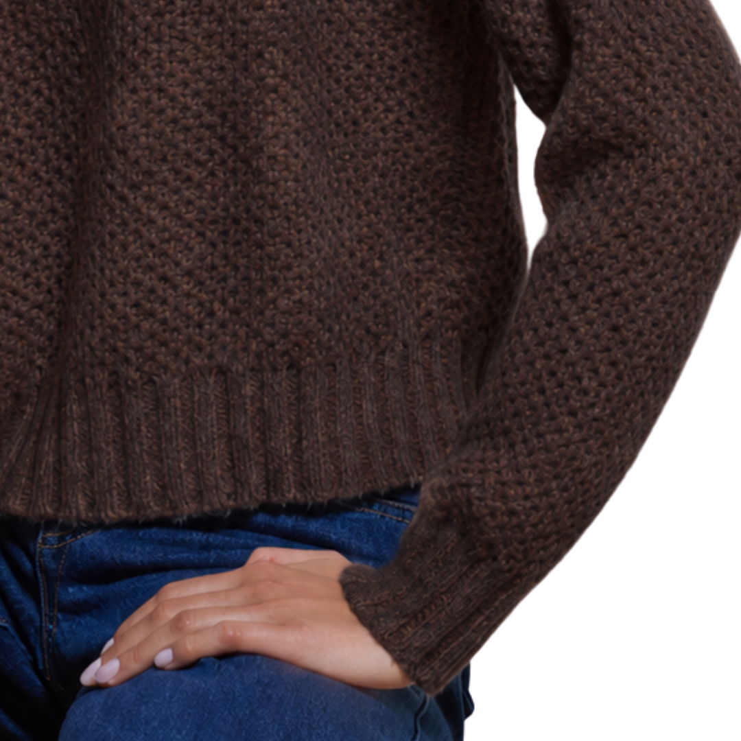 Chunky Honeycomb Sweater in Espresso