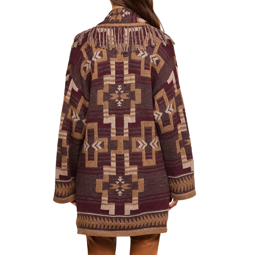 Jair Cardigan in Dark Java/Burgundy Multi