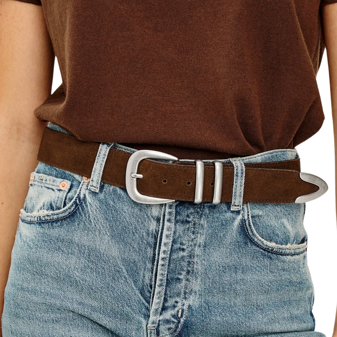Ryder Belt in Chocolate Suede