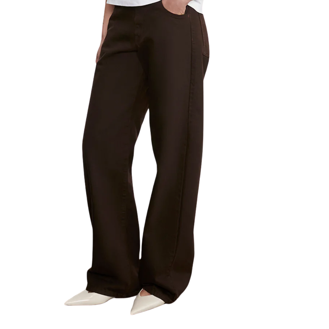 Relaxed Straight Leg Jean in Coffee Bean