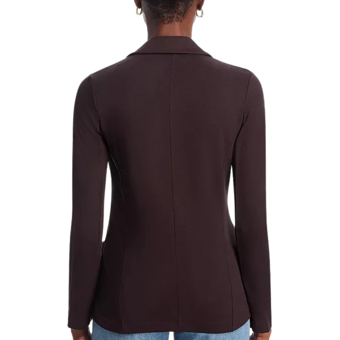 French Terry One Button Blazer in Coffee
