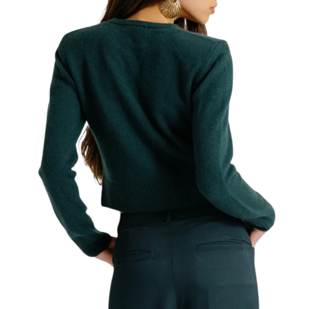 Emilia Shoulder Pad Cardigan in Sacramento