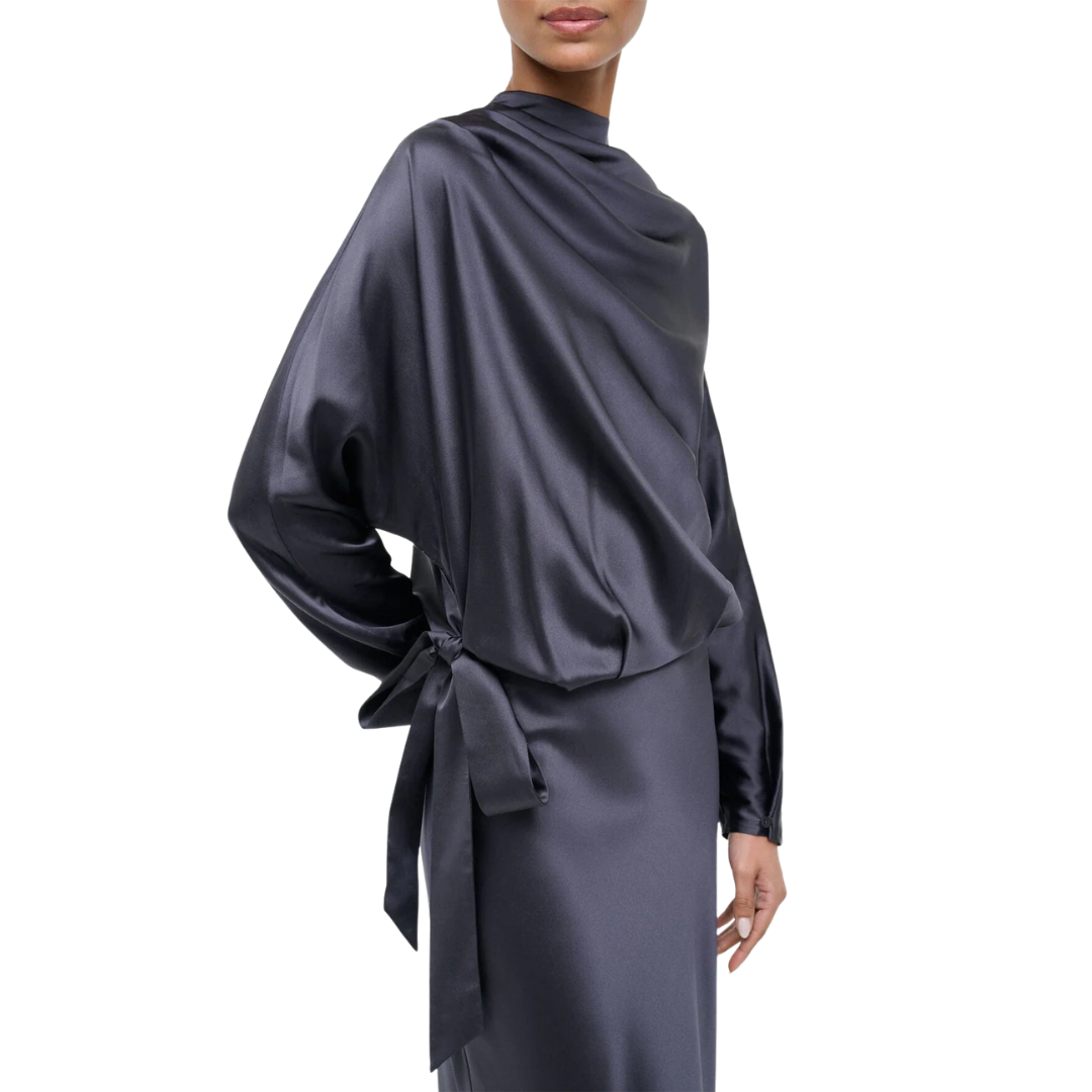 Phoebe Silk Dress in Nocturne