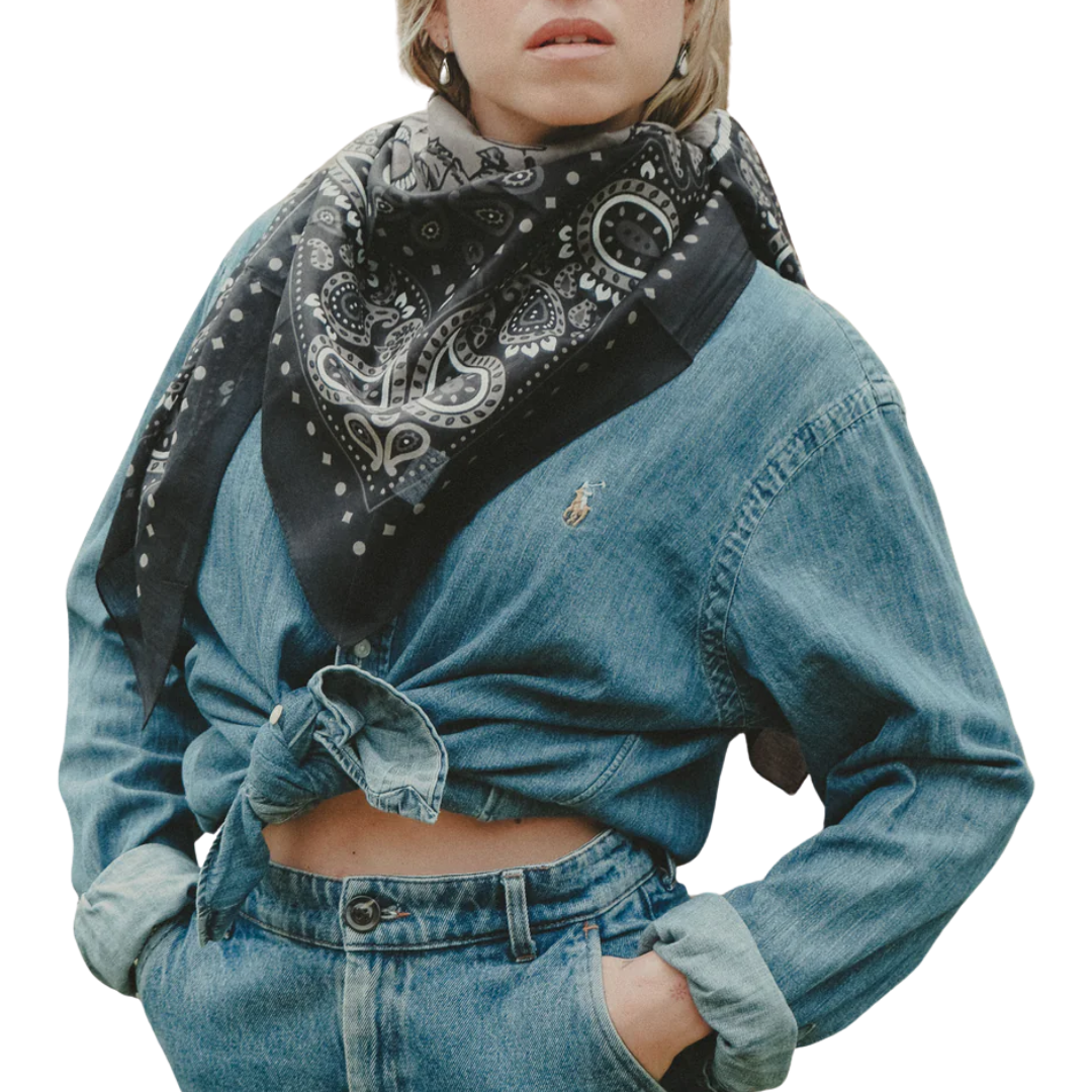 Rodeo Cotton Scarf in Black