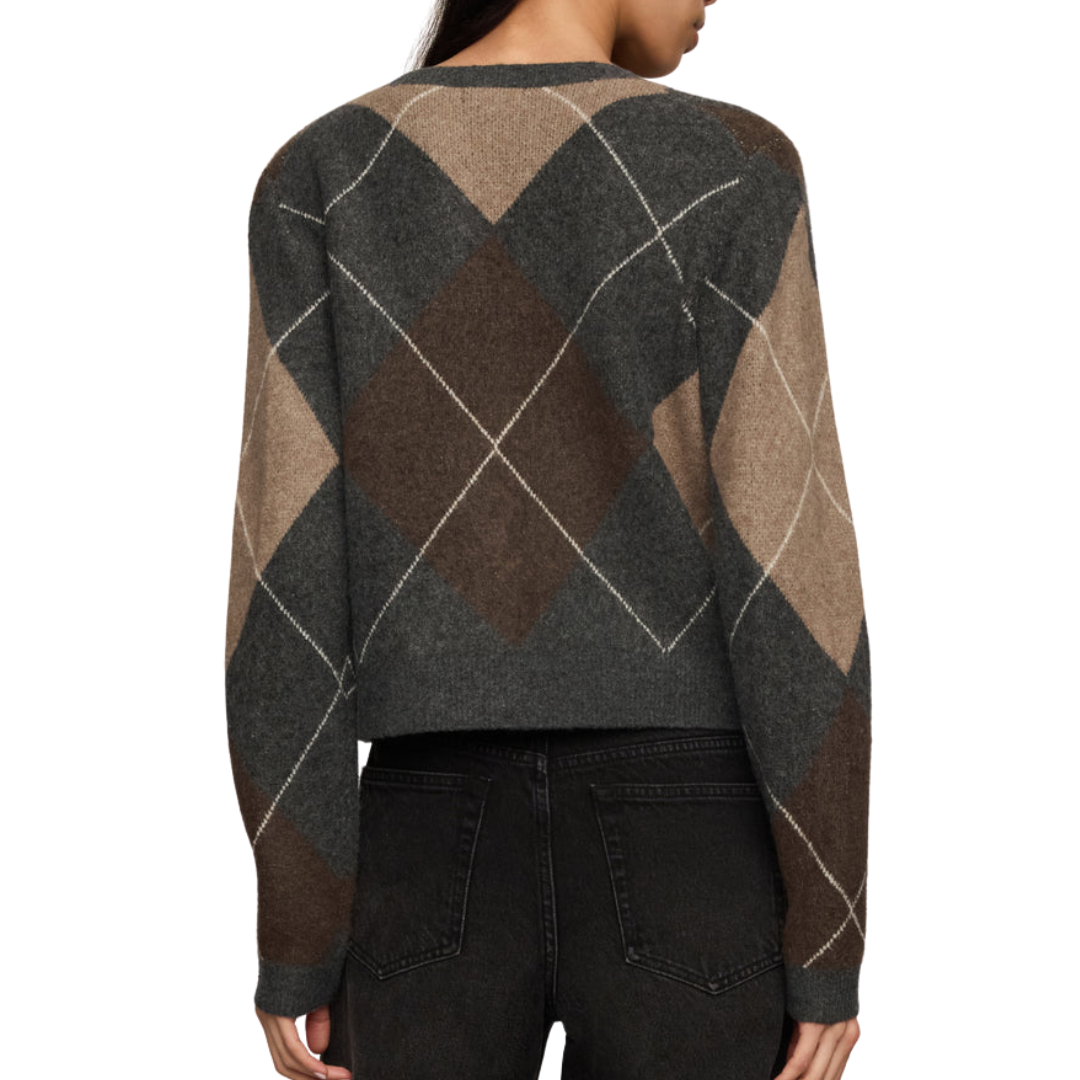 Medina Argyle Cardigan in Charcoal Heather