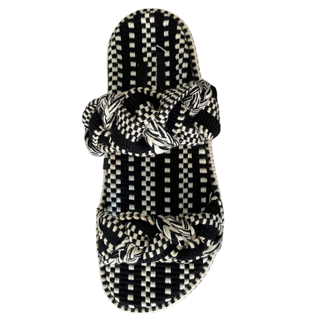 Daniela Bio Sandals in Ivory-Black