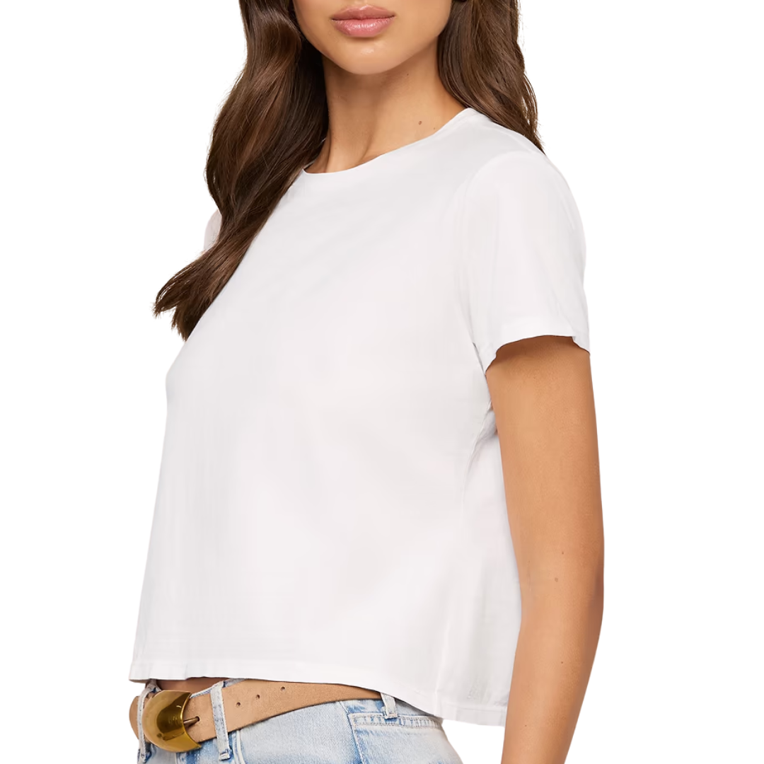 Aileen Cotton Crewneck Tee in White