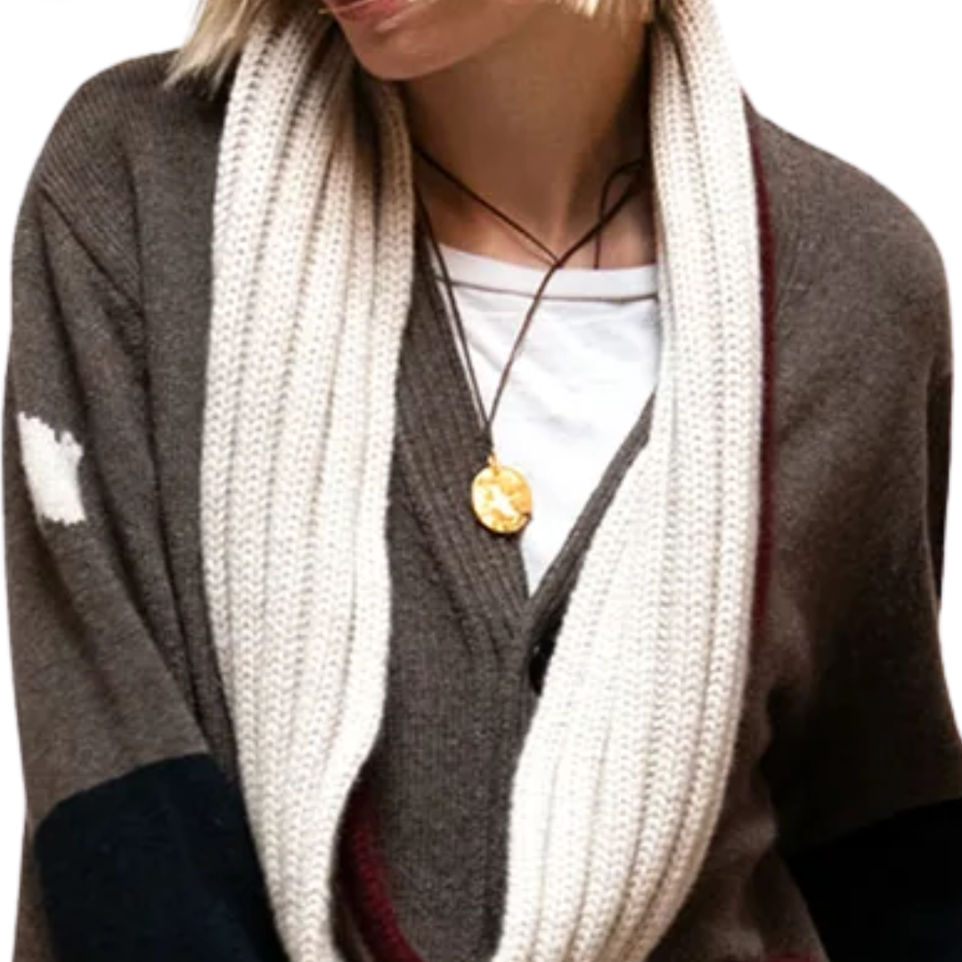 Patch/Pocket Cashmere Cardigan in Fawn/Mix
