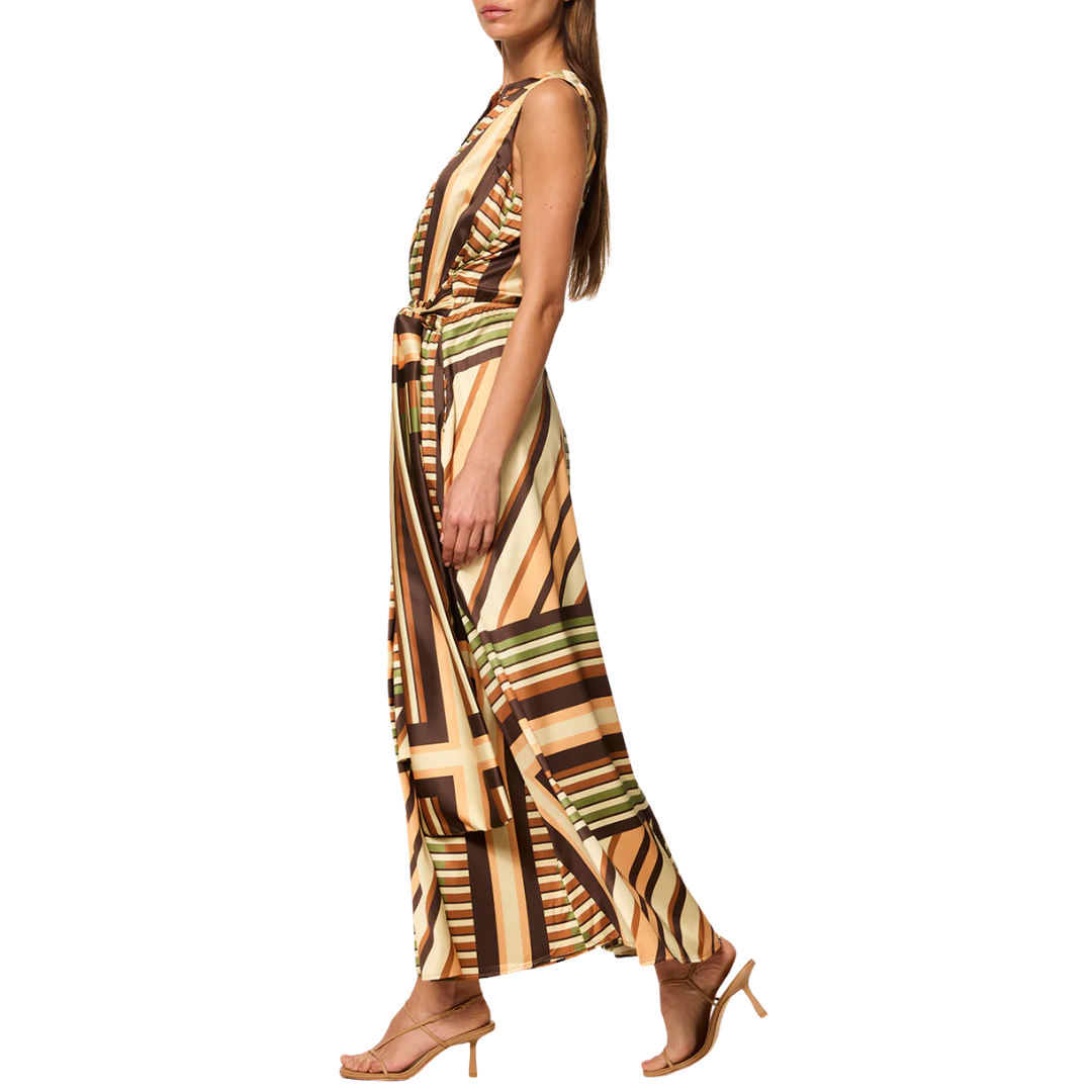 Anabelle Dress in Geo Scarf Satin