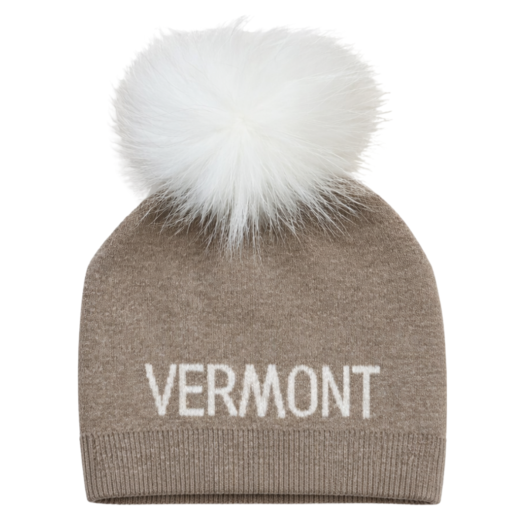 Vermont Pom Hat in Taupe