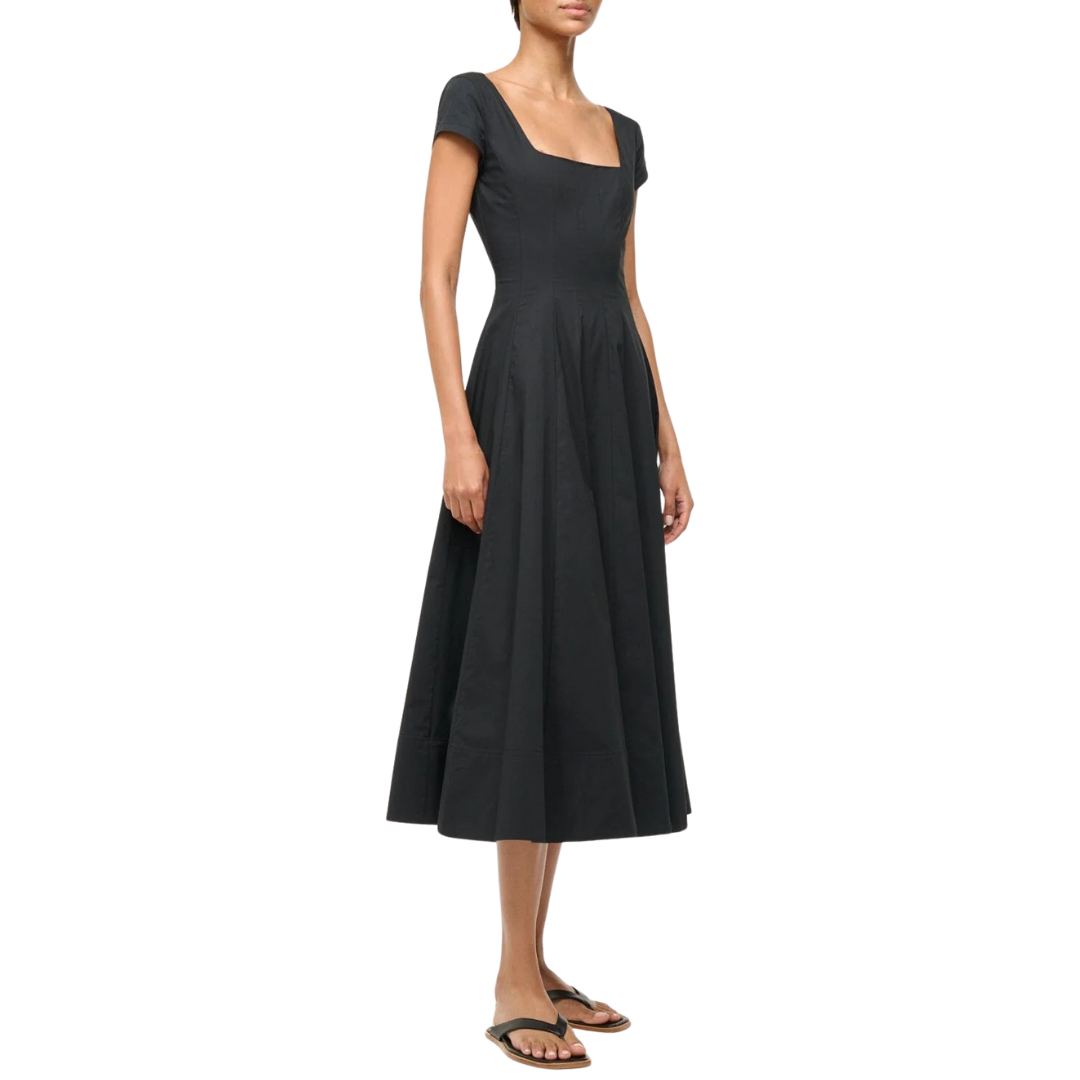 Short Sleeve Wells Dress in Black