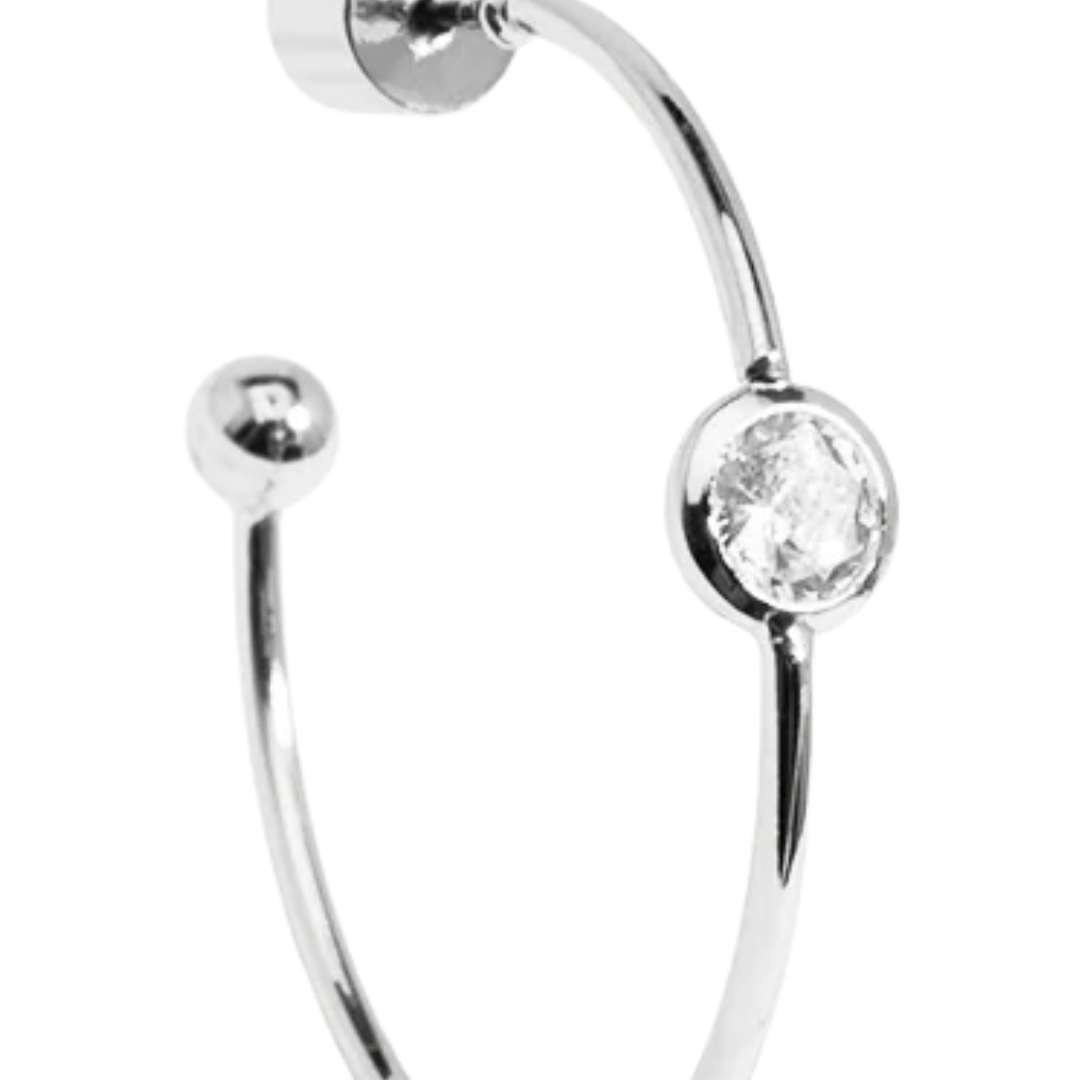 Single Crystal Hoop in Silver