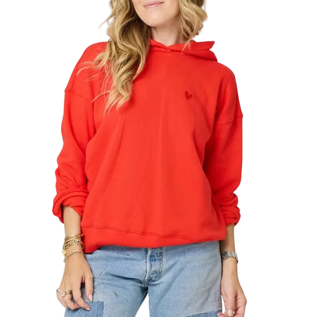 Boyfriend Love Guard Hoodie in Luv Note Red