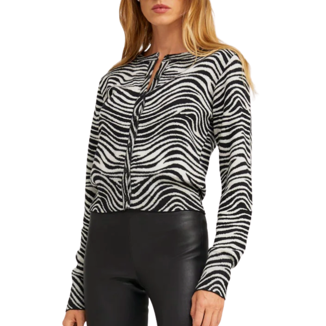Ultra Fine Cashmere Baby Cardigan in Zebra