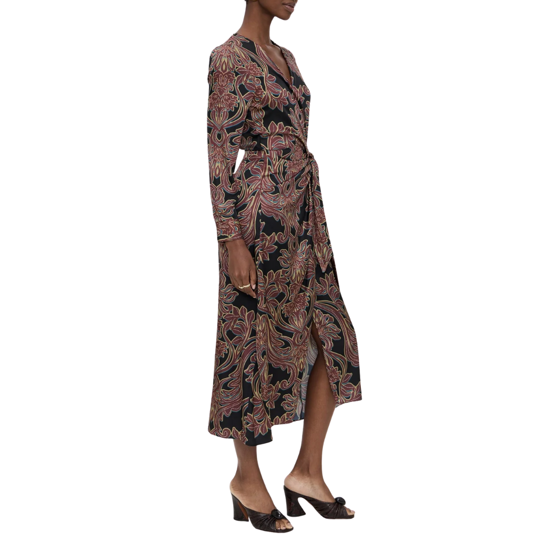 Eliza Dress in Studded Flora Satin