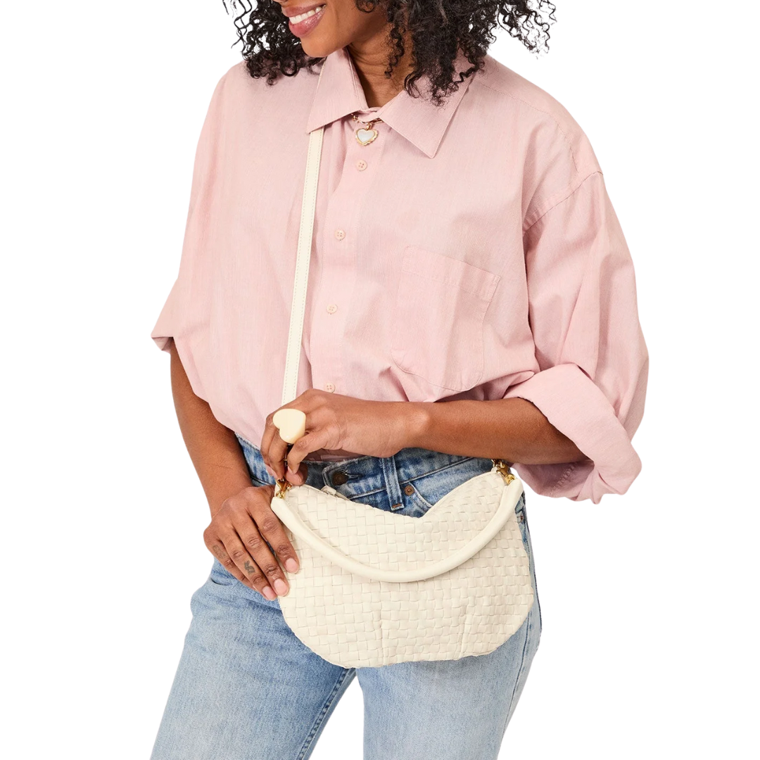 Petit Moyen in Cream Woven Checker