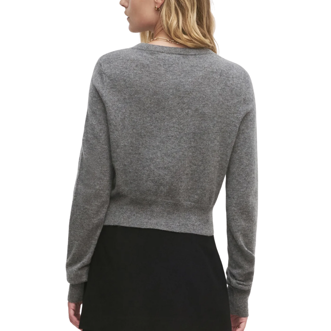 Cropped Rebecca Cardigan in Dark Charcoal Grey