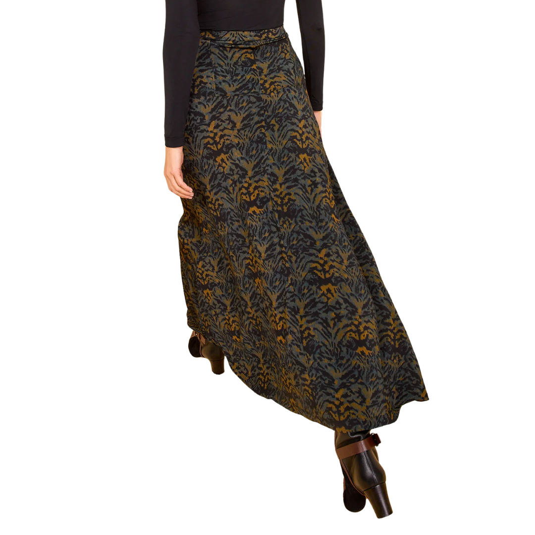 Paola High Waist Midi Skirt in Desert Jasper