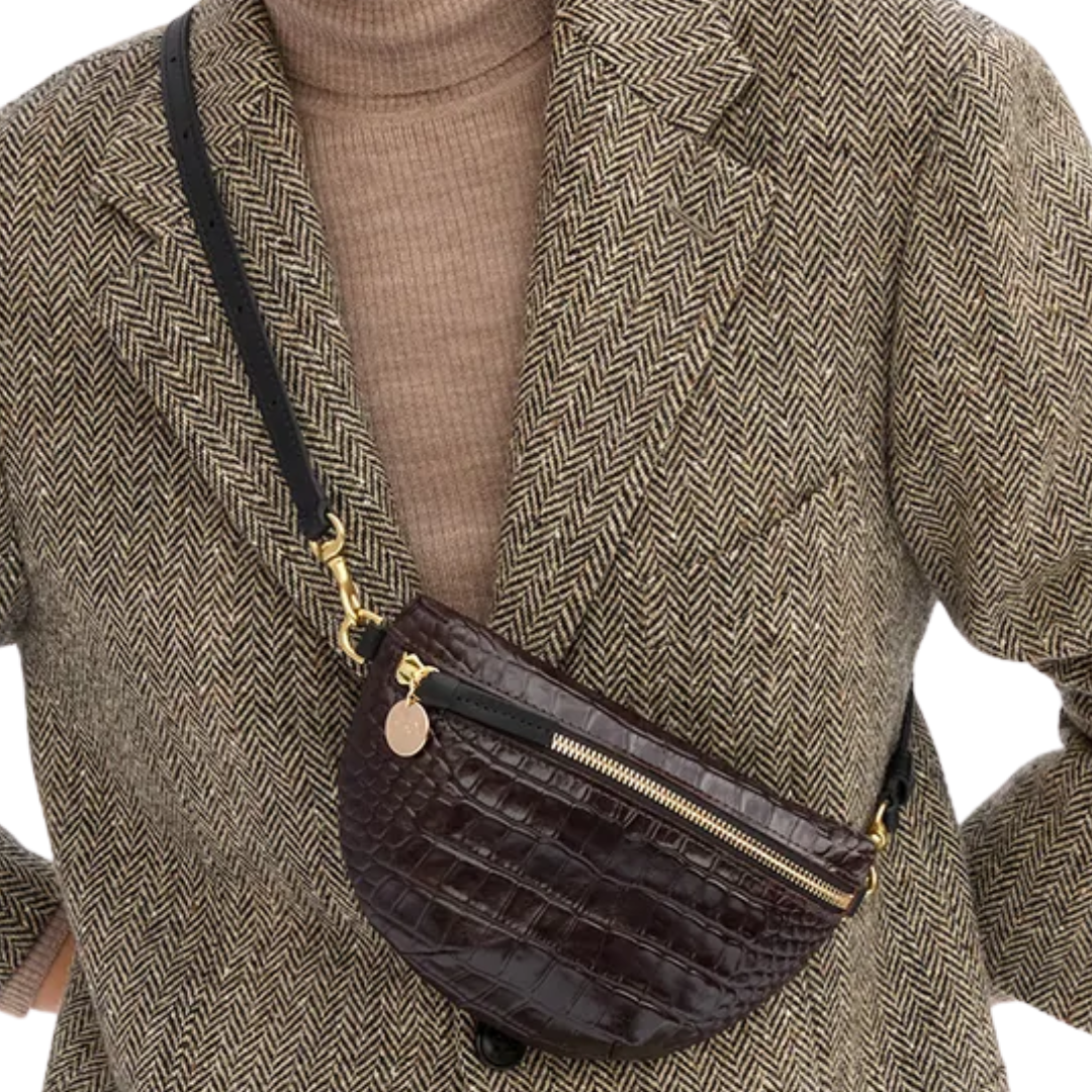 Petite Fanny in Mahogany Embossed Croco