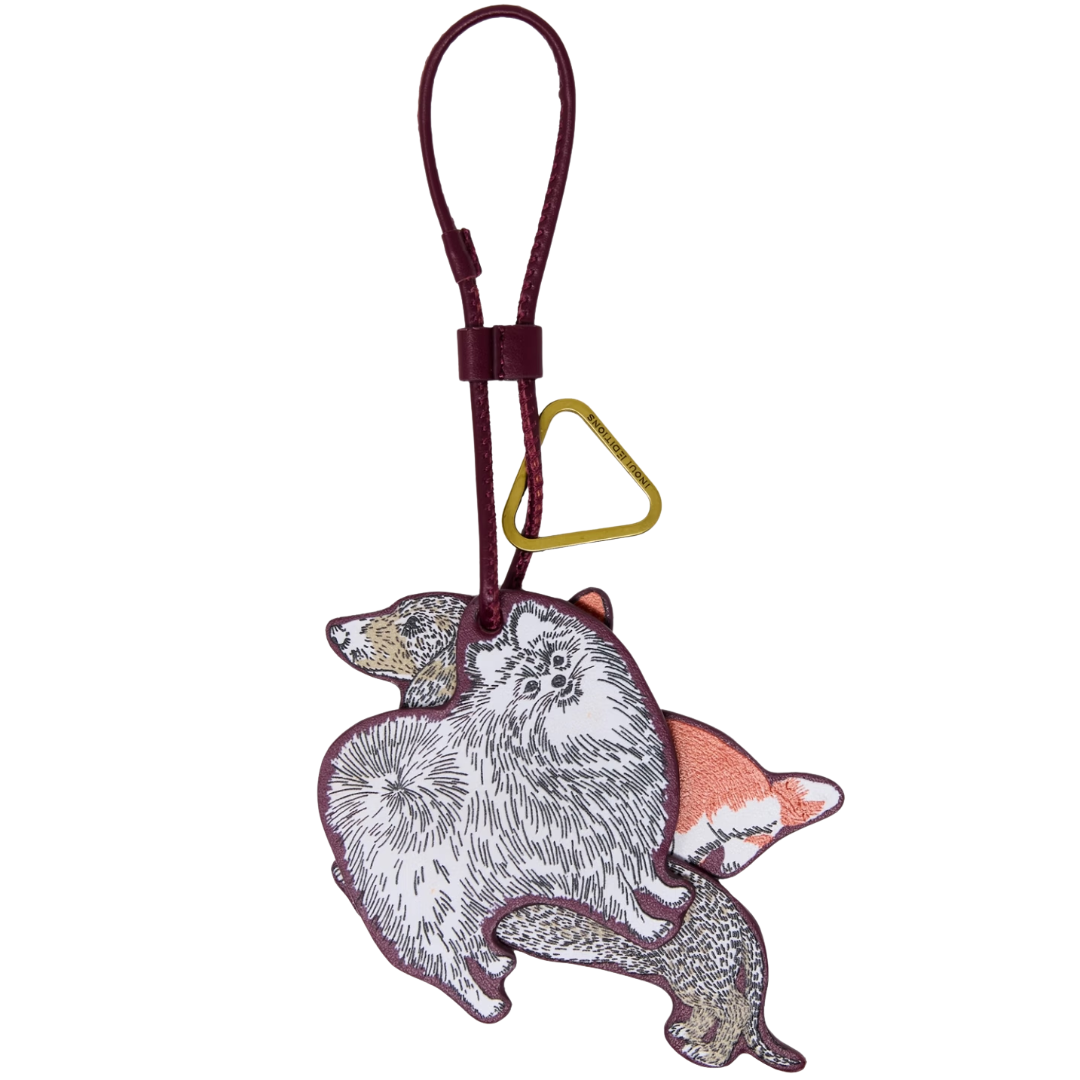 Toutou Keychain in Burgundy