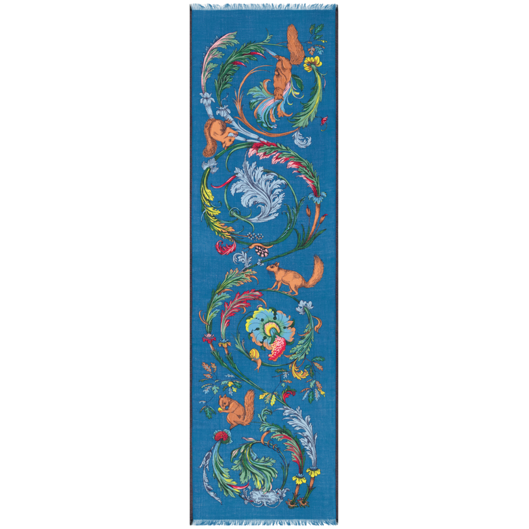Rococo Scarf in Duck Blue