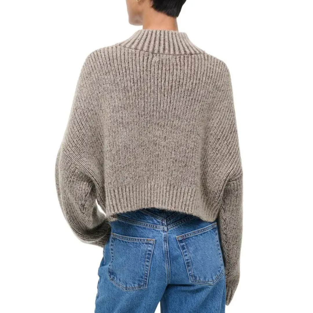 Cropped Hampton Sweater in Bisque