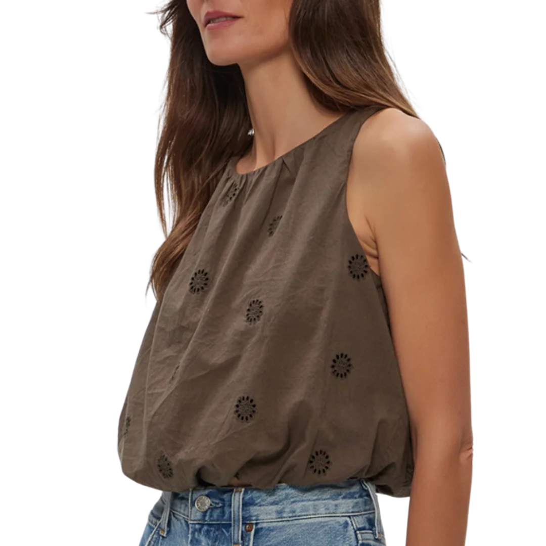 Hazel Eyelet Bubble Top in Kalamata