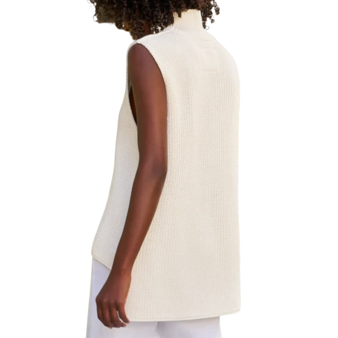 Montecito Mock Neck Sweater Shell in Ivory