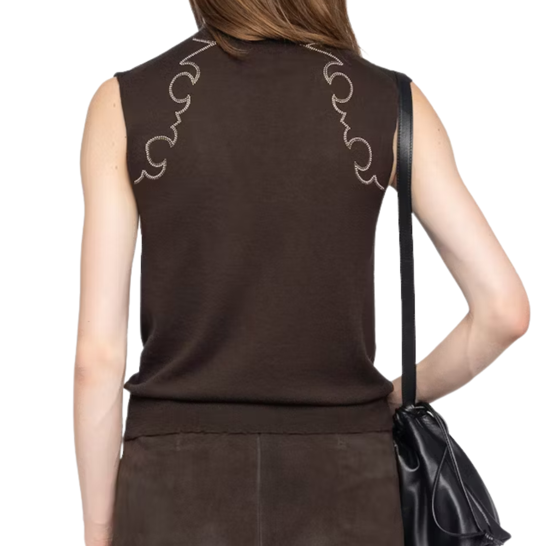 Vicky Cashmere Sweater in Dark Chocolate