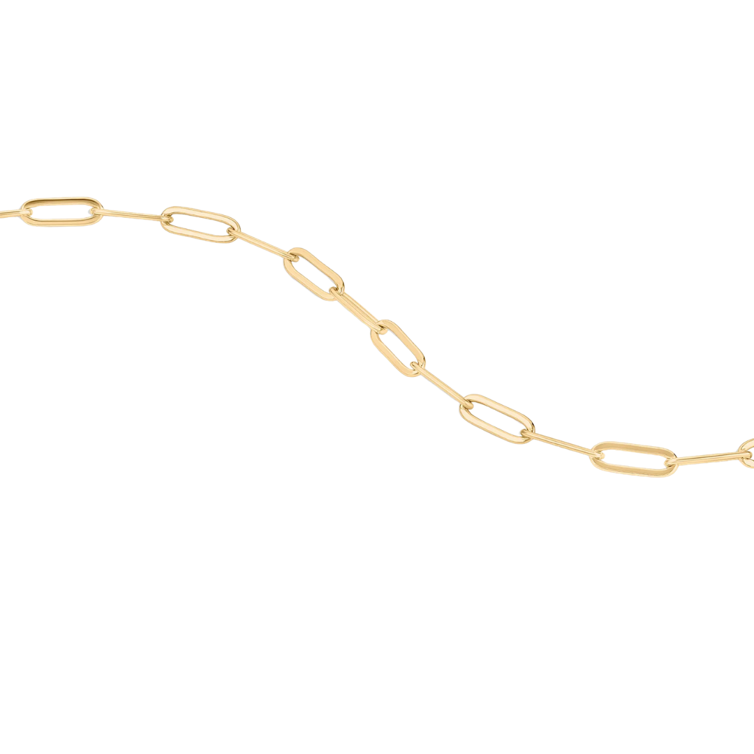 Finn Paperclip Charm Necklace in 14k Gold Plated