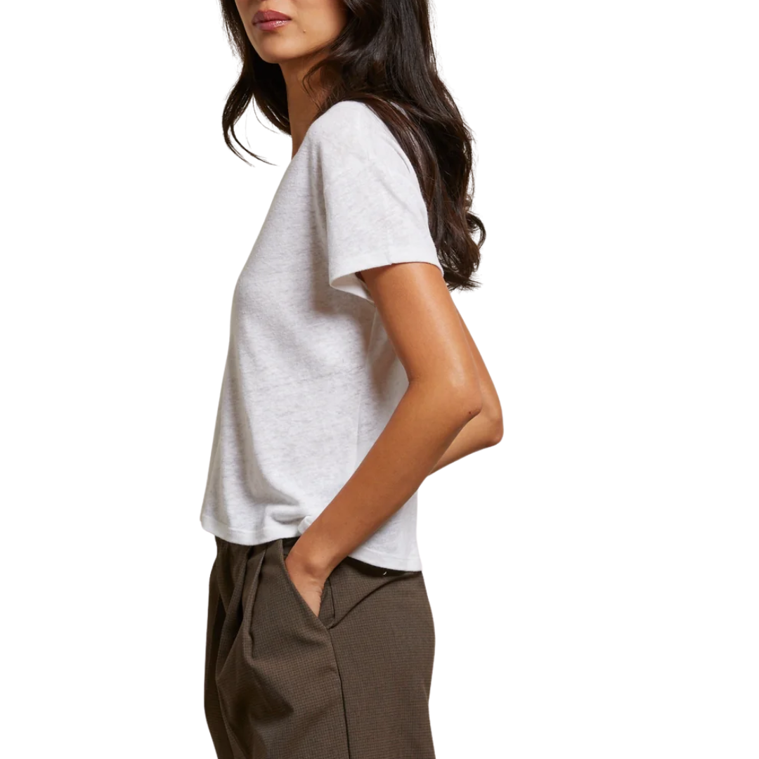Rosie V-Neck Tee in Natural