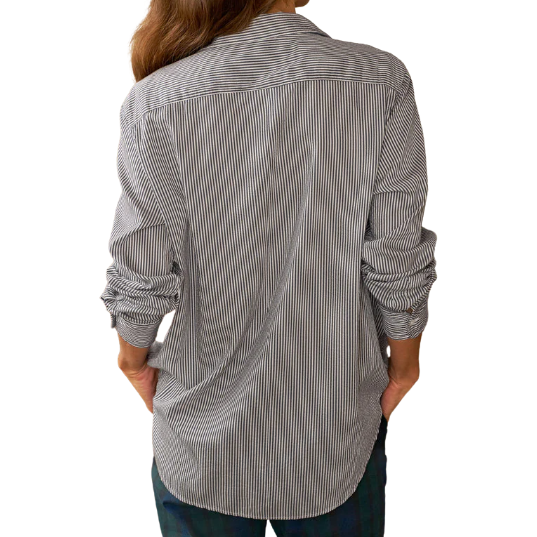 Eileen in Blue, White, Silver Stripe