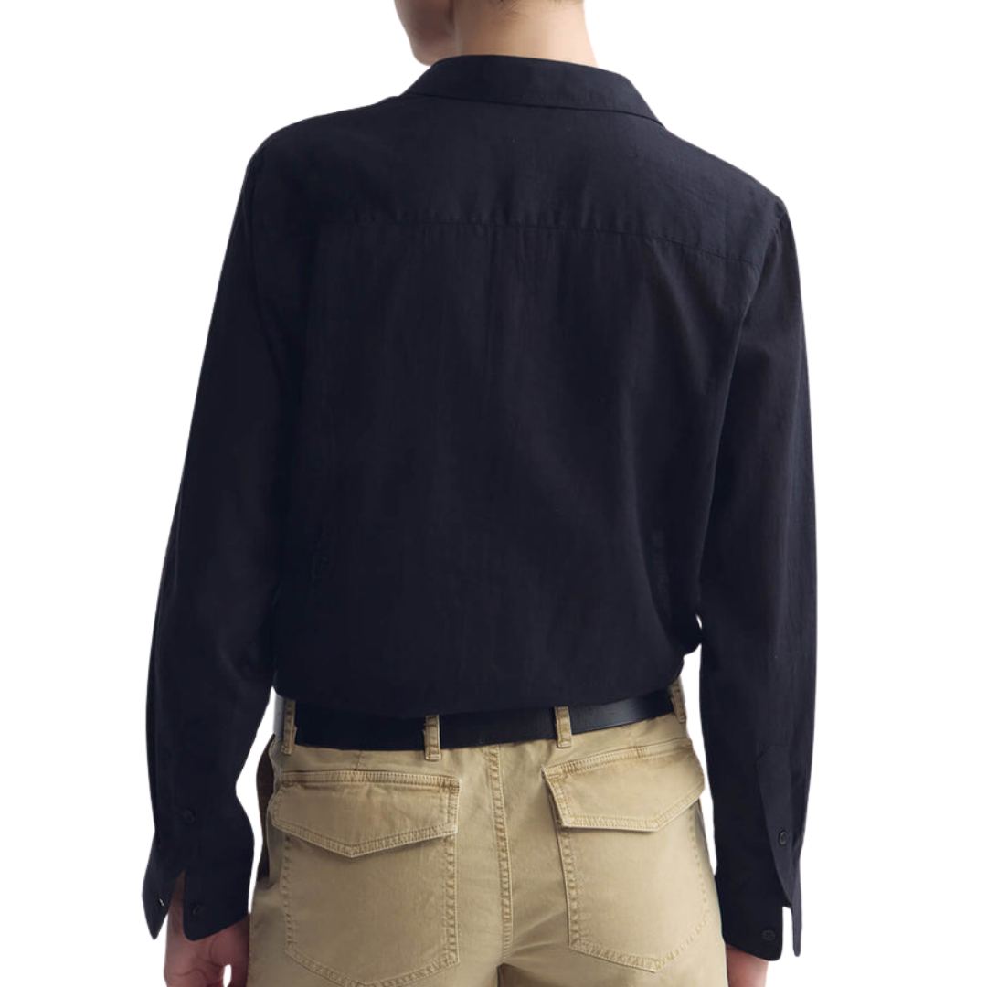 Nathael Ruffle Shirt in Midnight