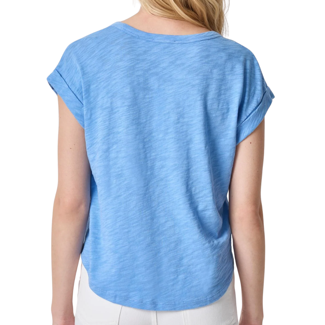 Cuff Sleeve Boxy Top in Capri