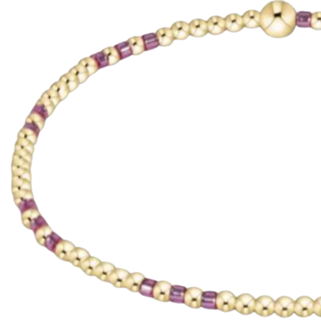 Hope Joy Pattern 2MM Bracelet in Pink Metallic