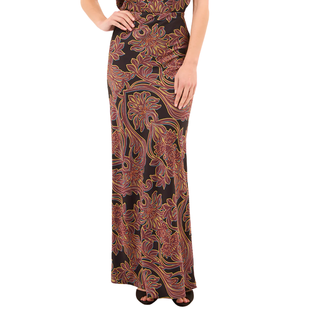 Sierra Skirt in Studded Flora Satin
