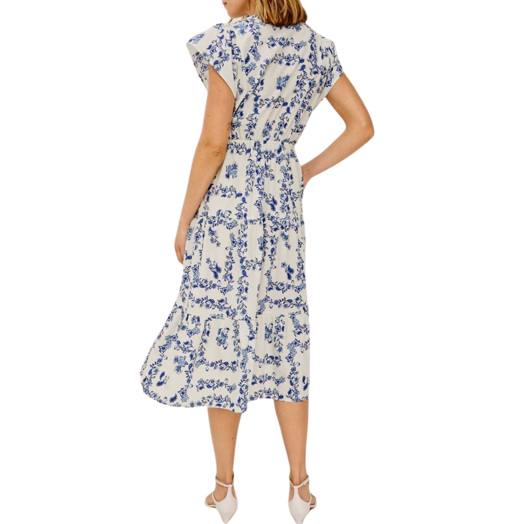Roza Dress in Ceramic Floral
