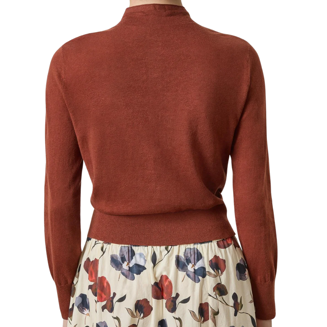 Funnel Neck Cardigan in Maplewood