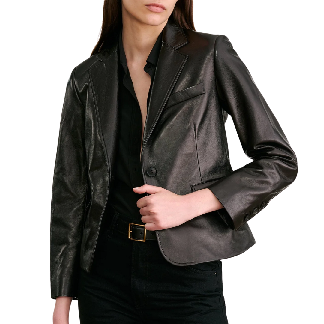 Pascale Leather Jacket in Black