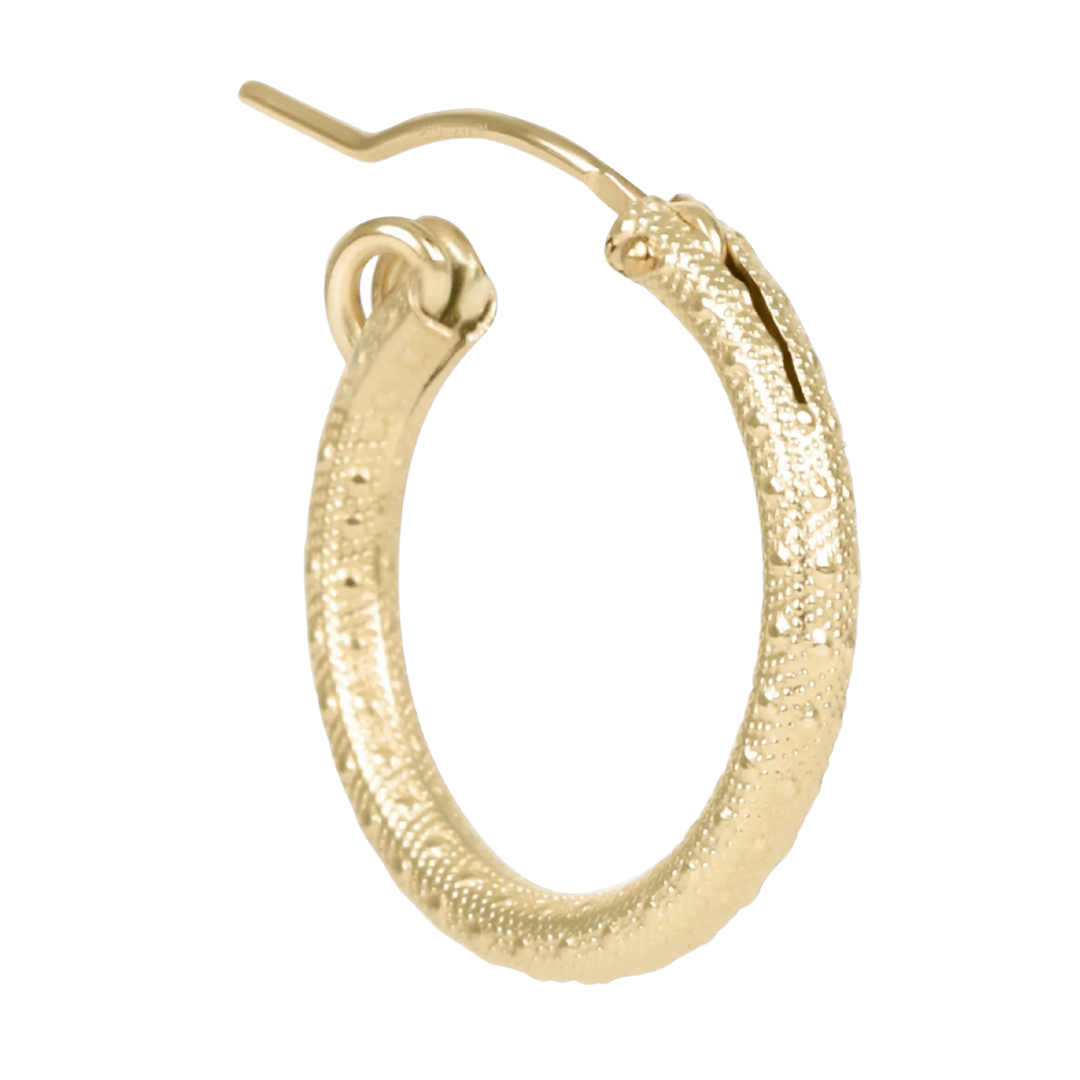 Round Gold 0.5" Hoop - Textured