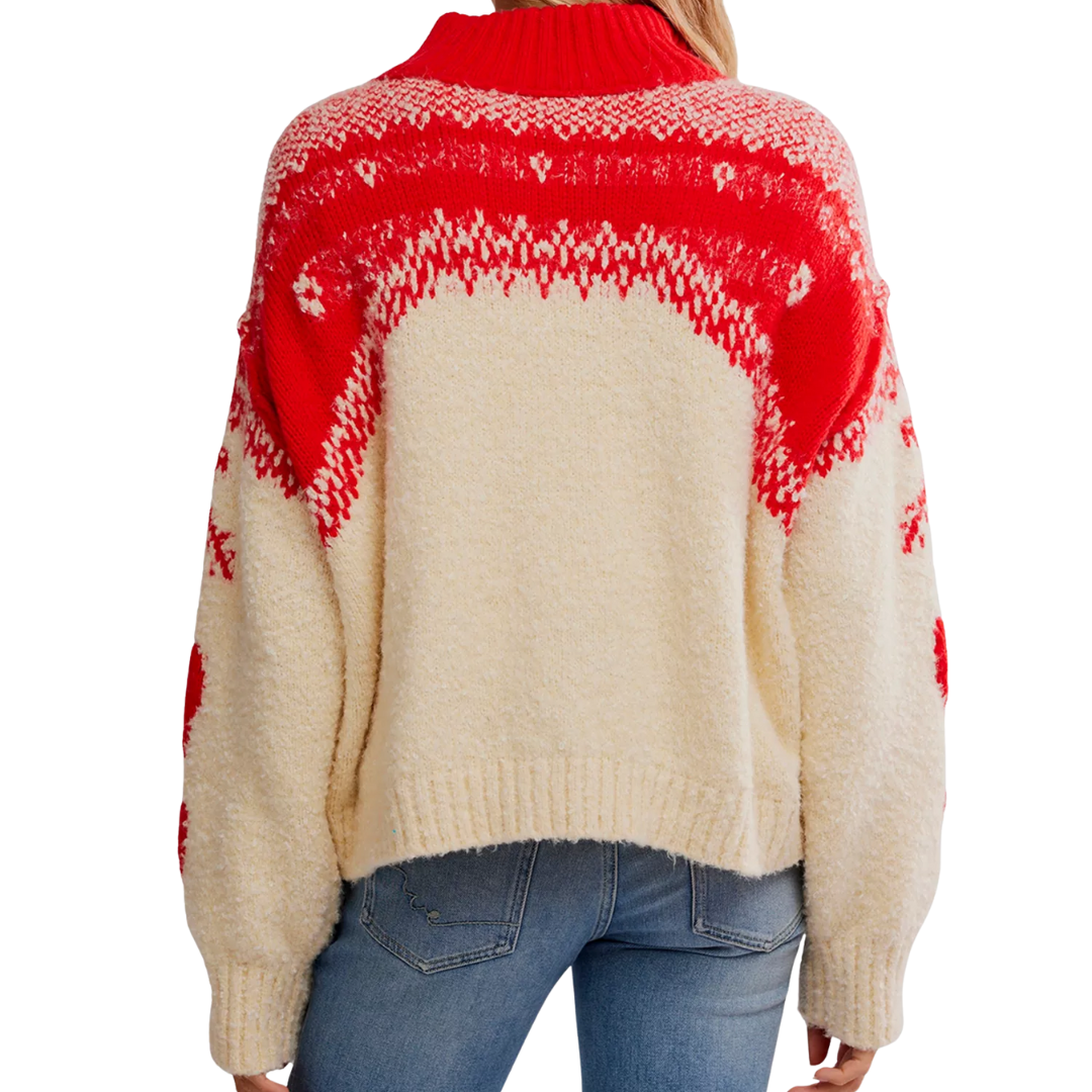 Mythical Sweater in Vanilla Scarlet Combo