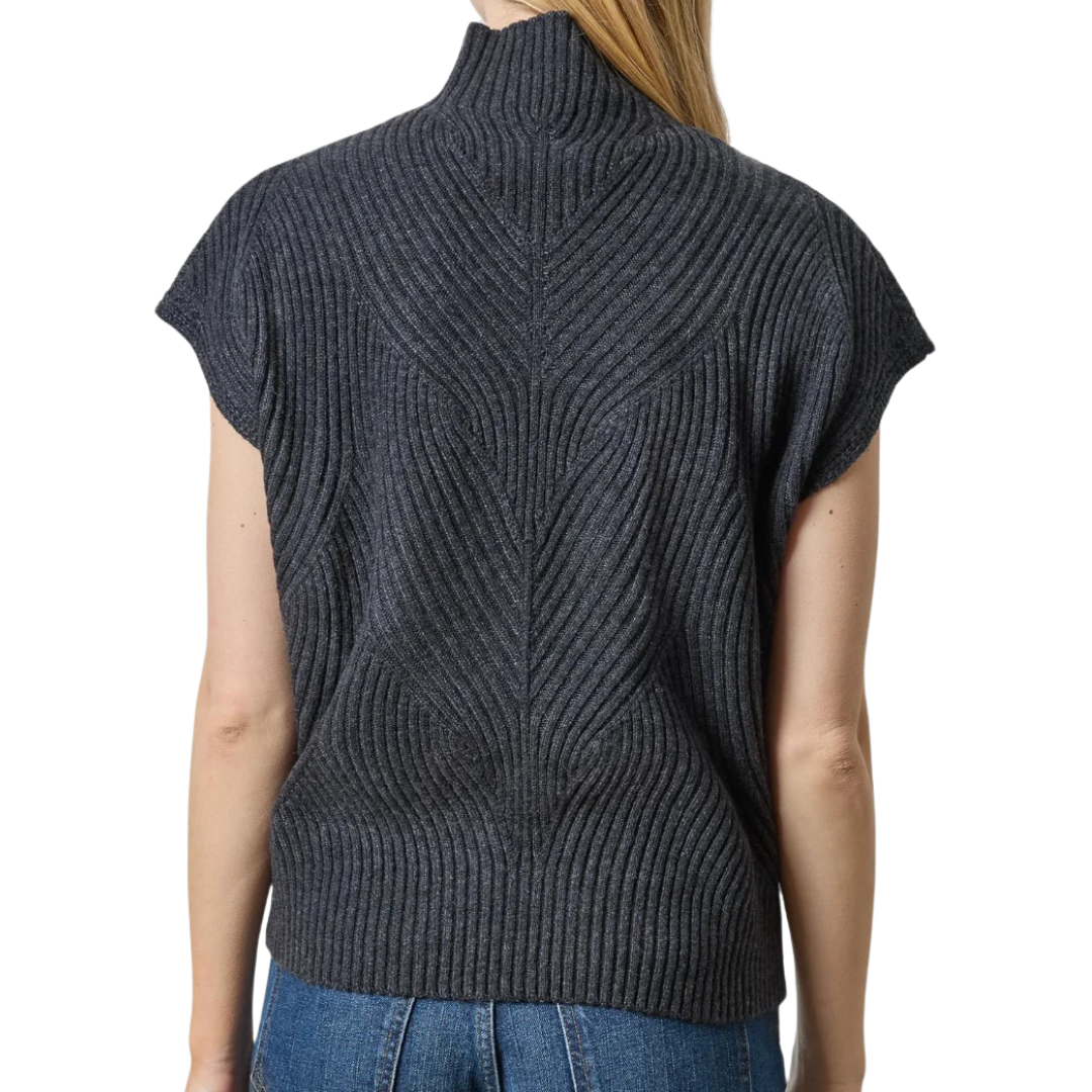 Cable Wedge Sweater in Charcoal