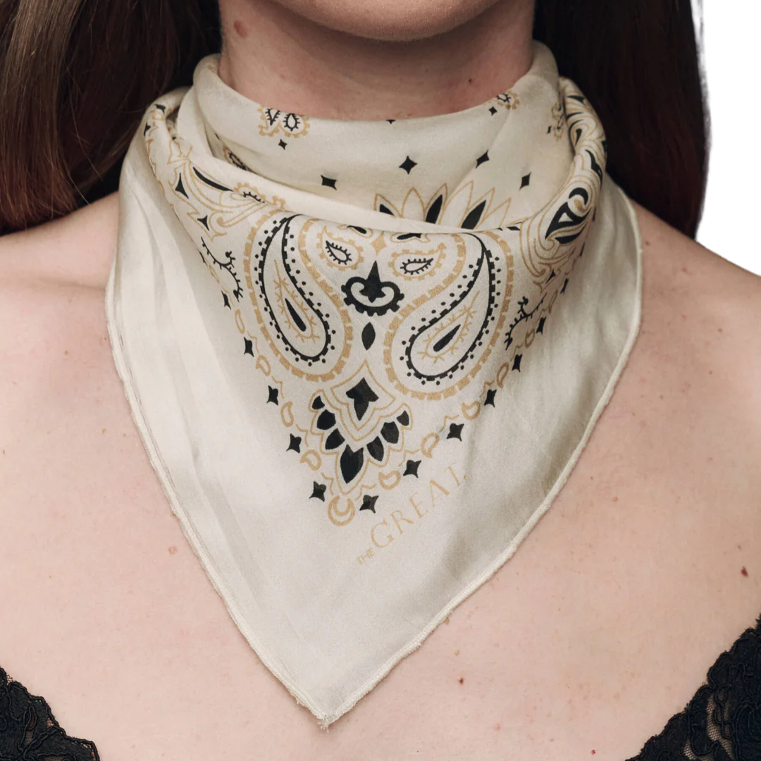 Silk Bandana in Cream