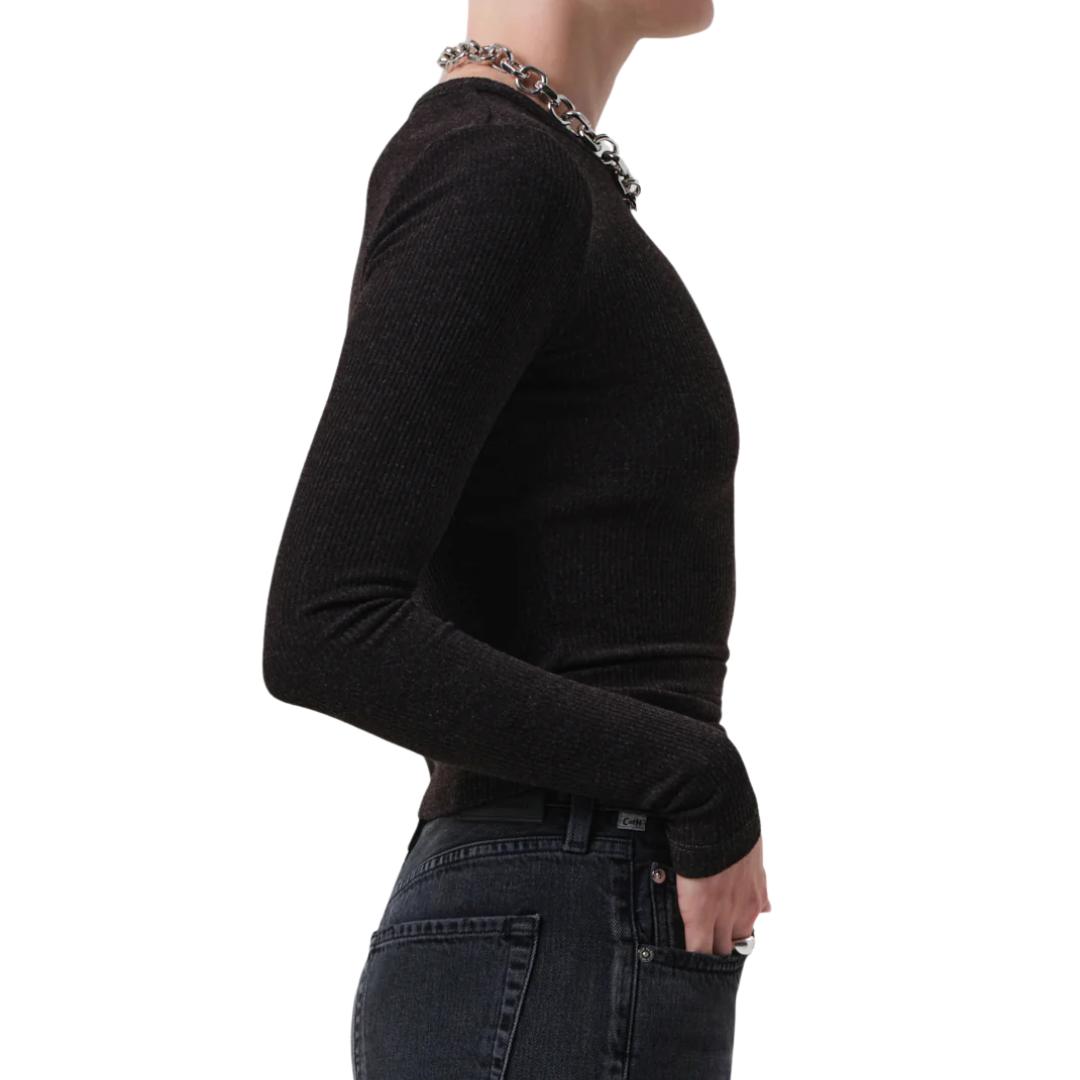 Bina Crewneck in Heather Brown