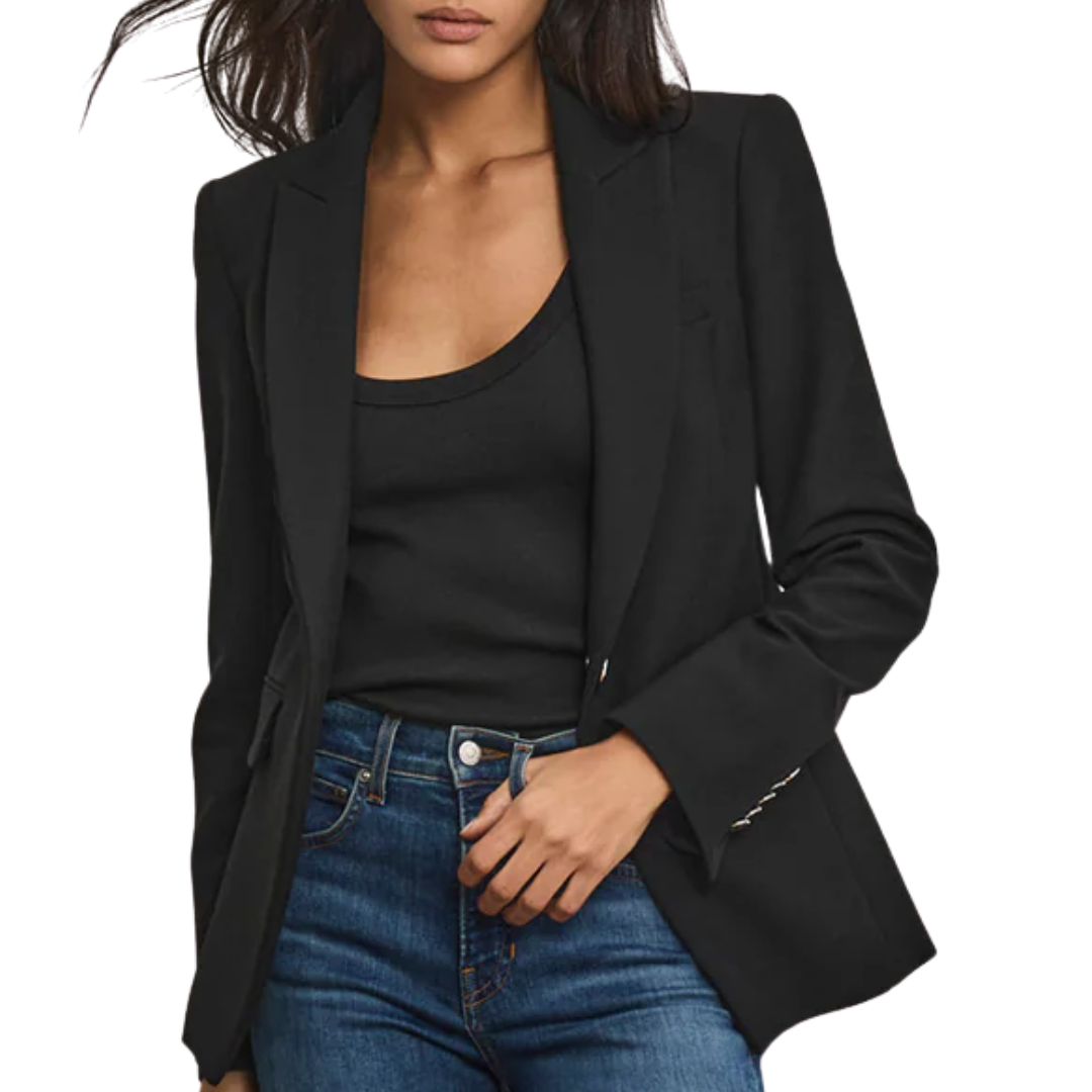 Miller Single-Breasted Dickey Jacket in Black