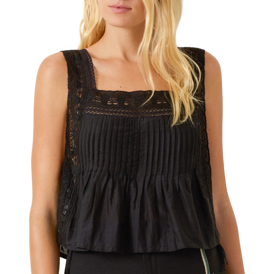 Mimi Onyx Prima Lace Top in Black