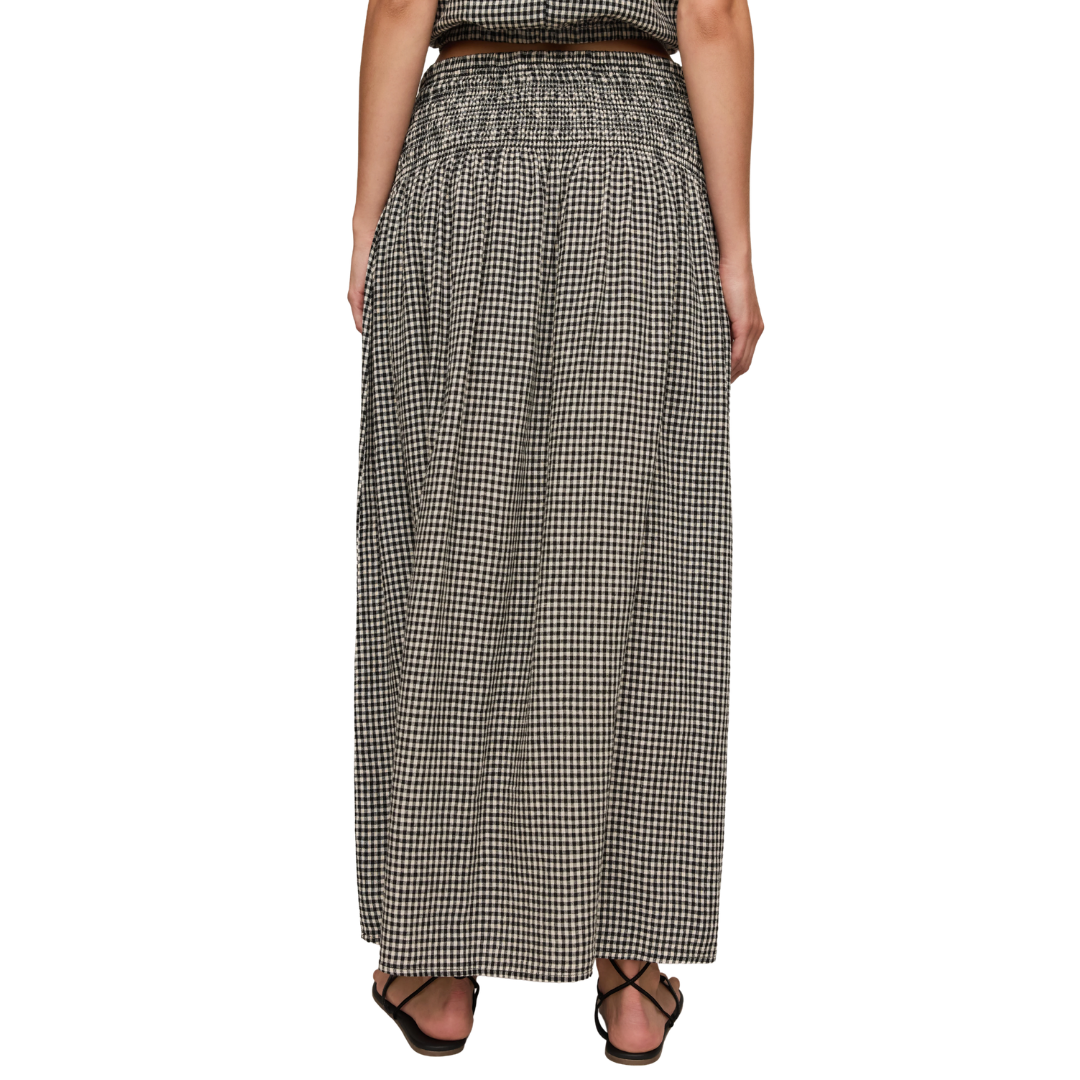 Brooke Gingham Maxi Skirt in Black