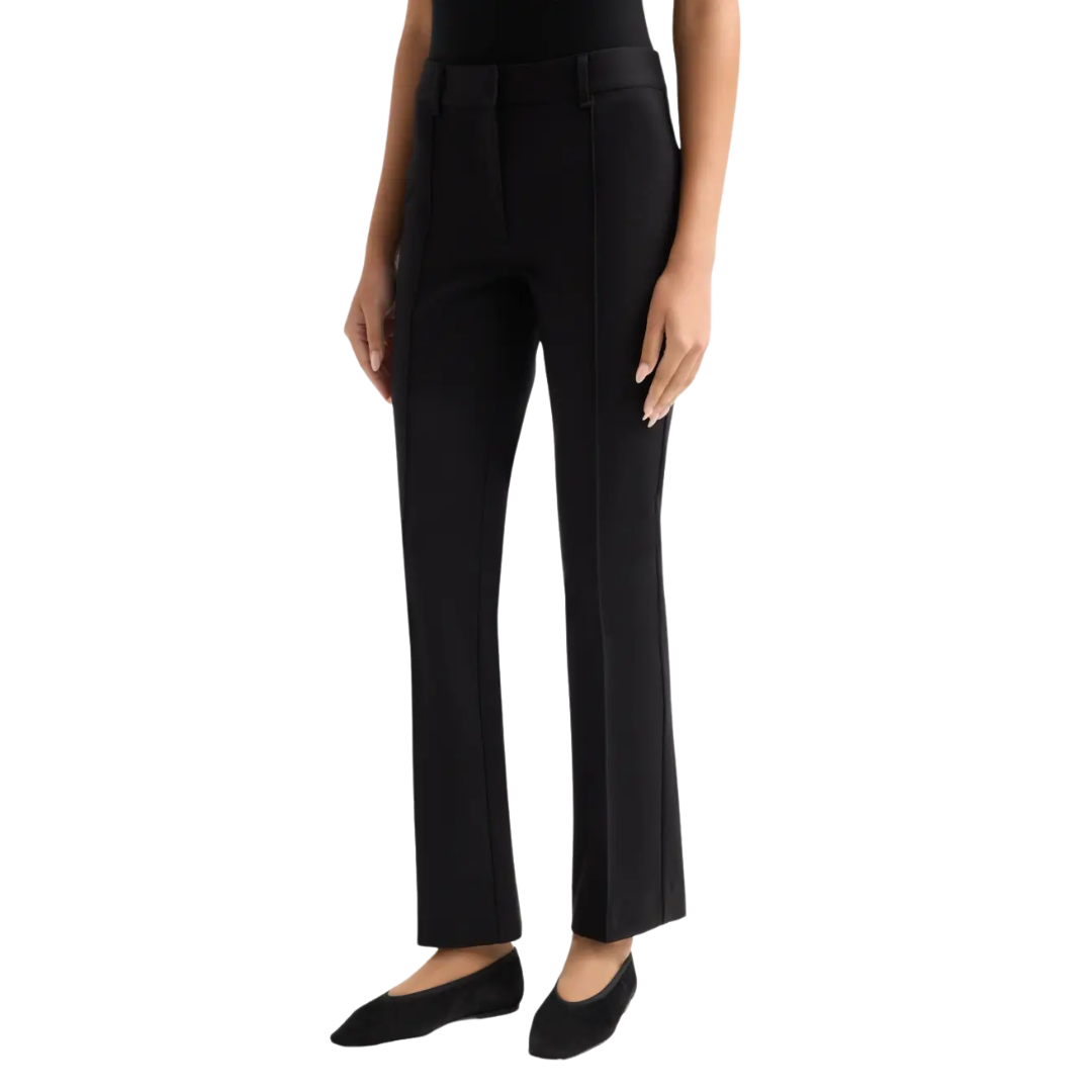 Sutton Ponte Mid Rise Cigarette Pants in Black
